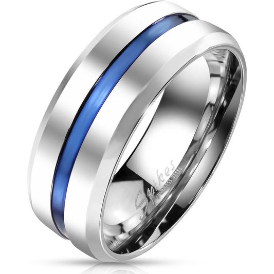 Plata con línea azul