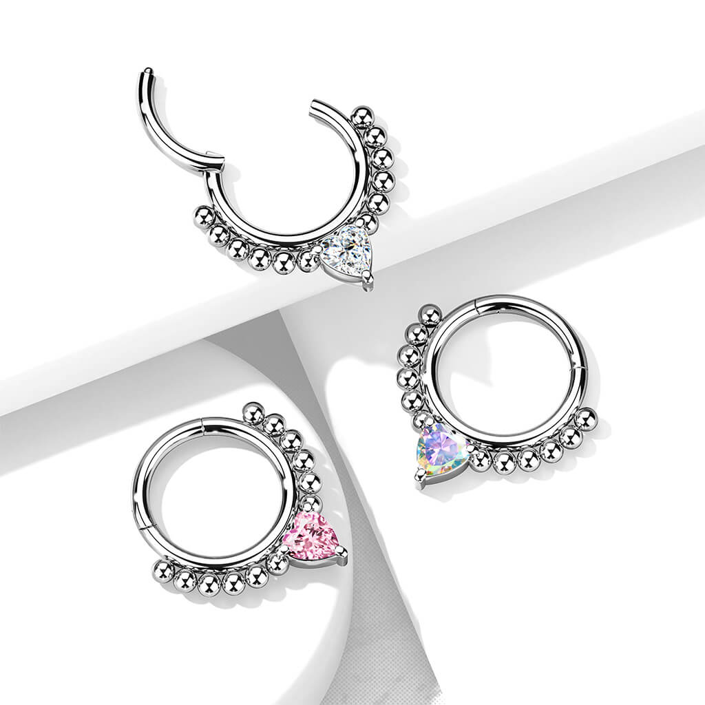 Ring Herz Zirkonia Silber Clicker