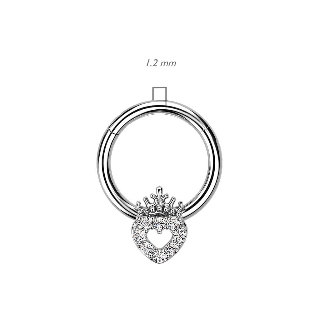 Anillo Corona corazón Circonita Clicker