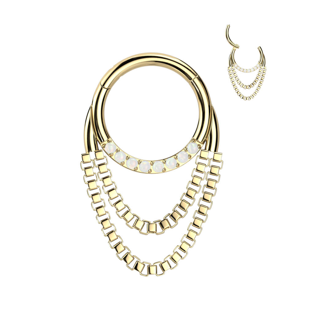 Ring Chains dangle Zirconia Clicker