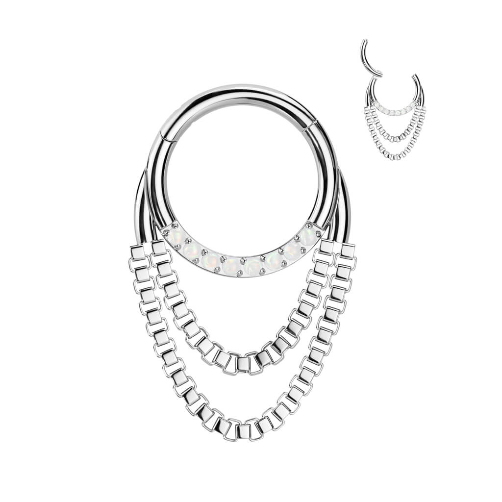 Ring Chains dangle Zirconia Clicker