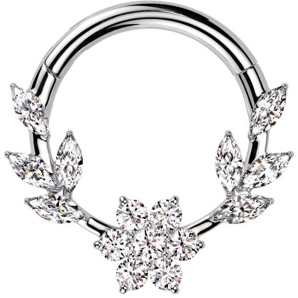 Ring vines flower zirconia marquise cut Segment