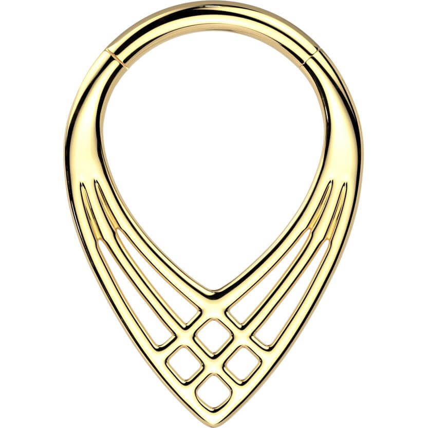 Titanio Anello Piercing Chevron Clicker