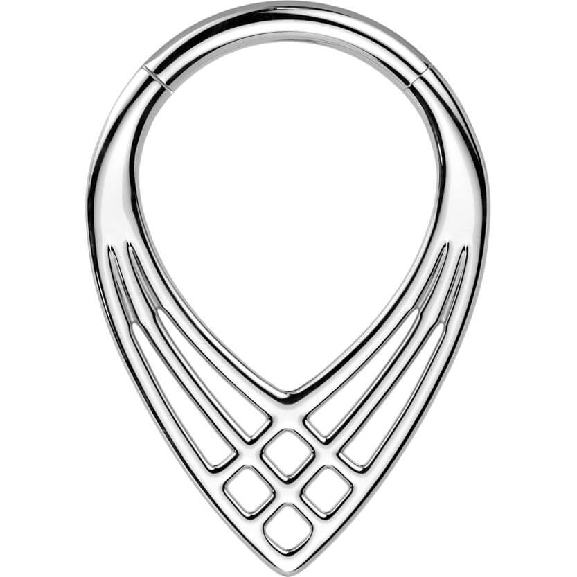 Titanio Anello Piercing Chevron Clicker