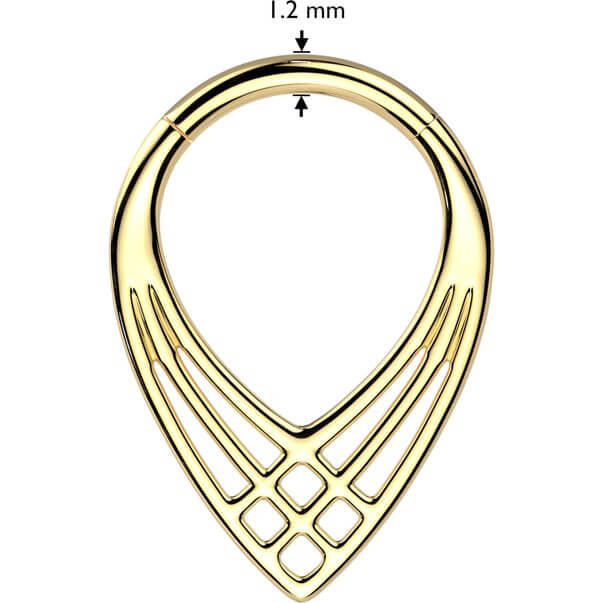Titanio Anello Piercing Chevron Clicker