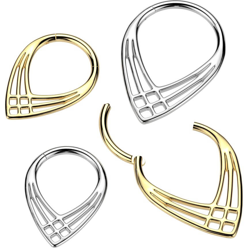 Titanio Anello Piercing Chevron Clicker