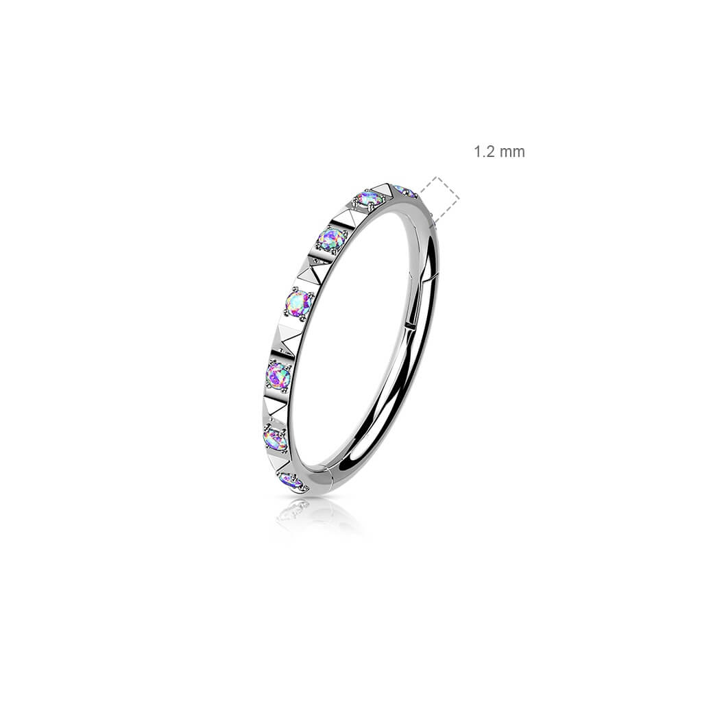 Titan Ring Pyramiden Schliff Zirkonia Clicker