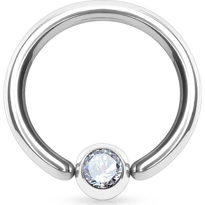Anillo Bola Circonita Plata Flexible