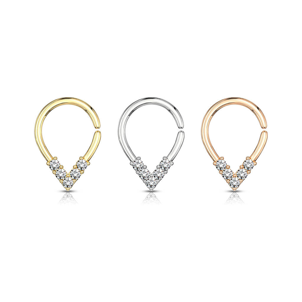 Ring Chavron 5 Zirconia Bendable