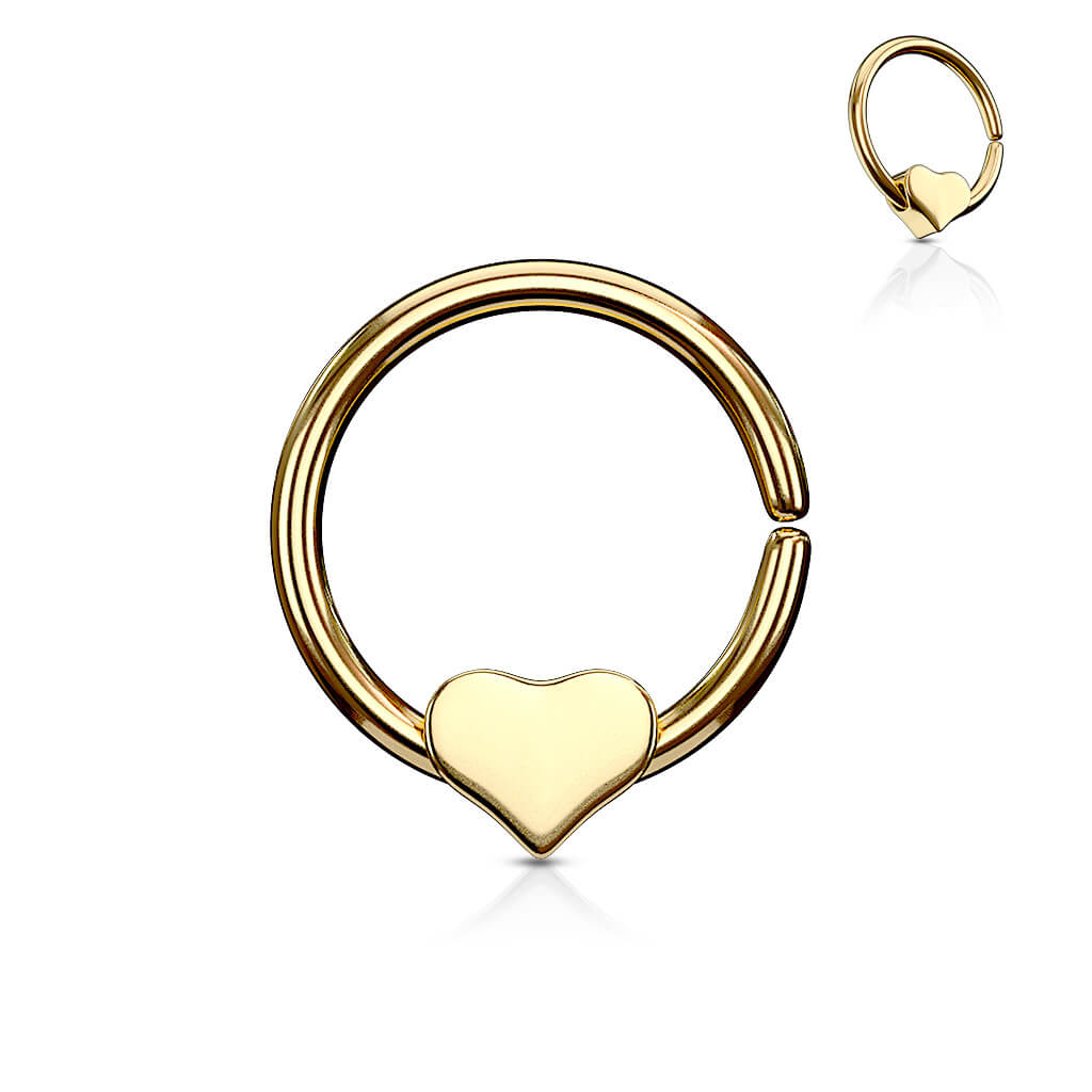 Anello Piercing Cuore piatto Pieghevole