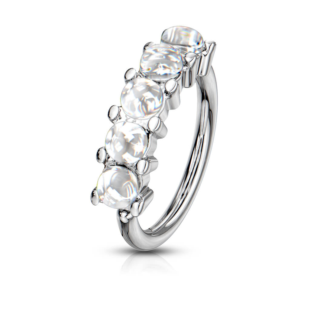 Ring Glänzender Synthetik Stein Biegbar