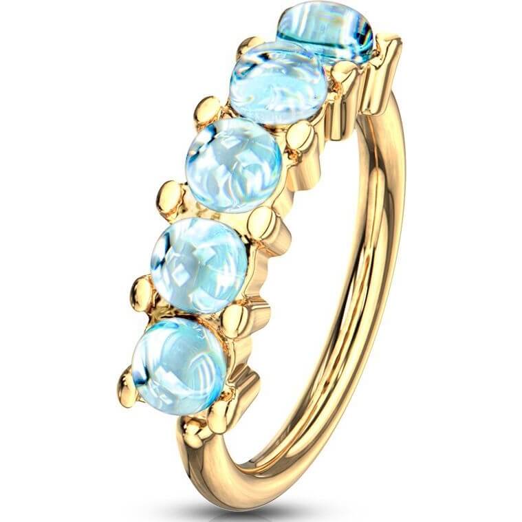 Ring Glänzender Synthetik Stein Biegbar