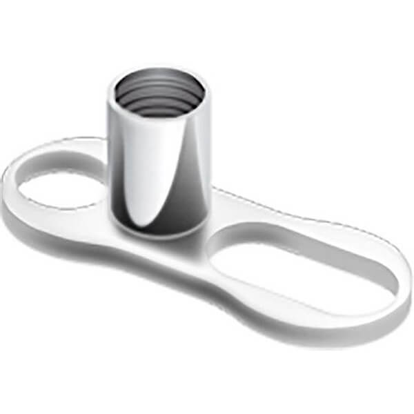 Titanium dermal anchor base 2 holes