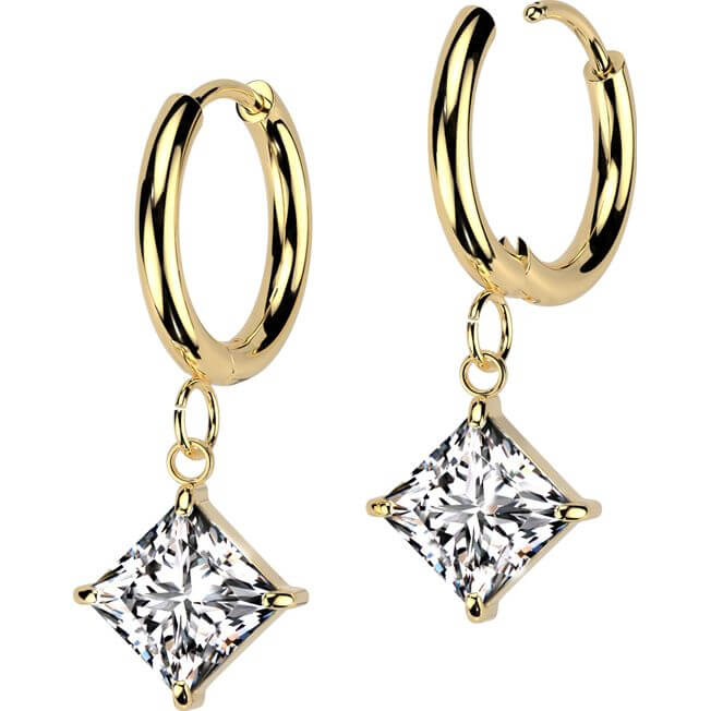 square zirconia dangle