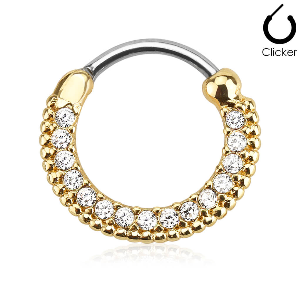 Piercing Septum Clicker con zircone Clicker