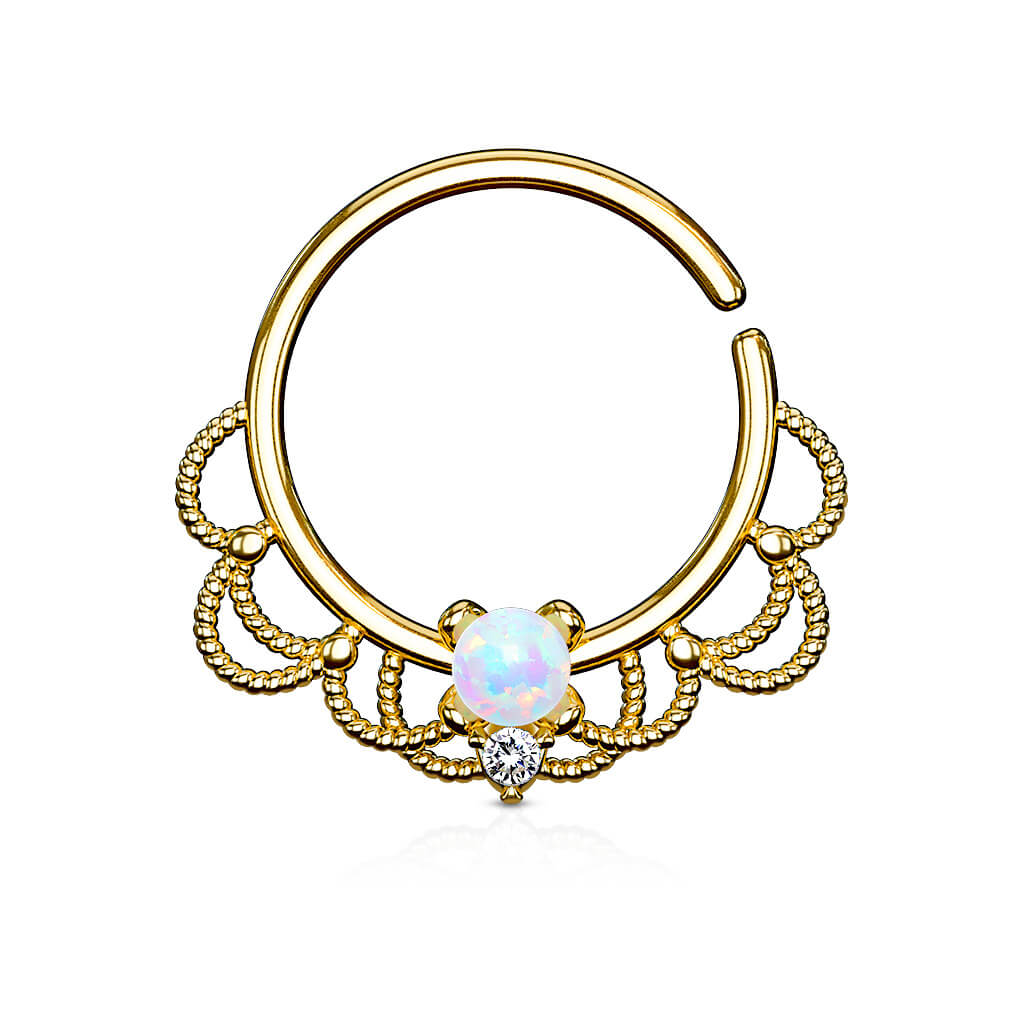 Anillo Ópalo Filigrana Flexible