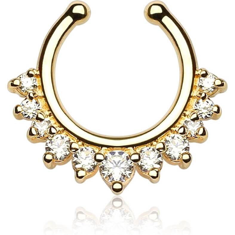 Faux Piercing au nez Septum 11 Zircone Pliable