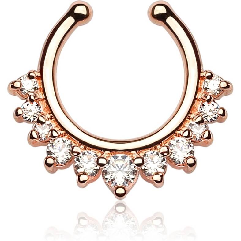 Faux Piercing au nez Septum 11 Zircone Pliable