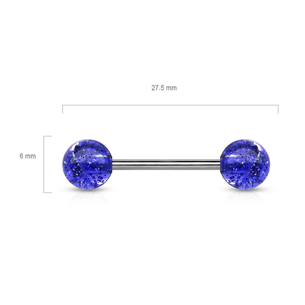 Titanium Barbell Acrylic Ultra Glitter Ball