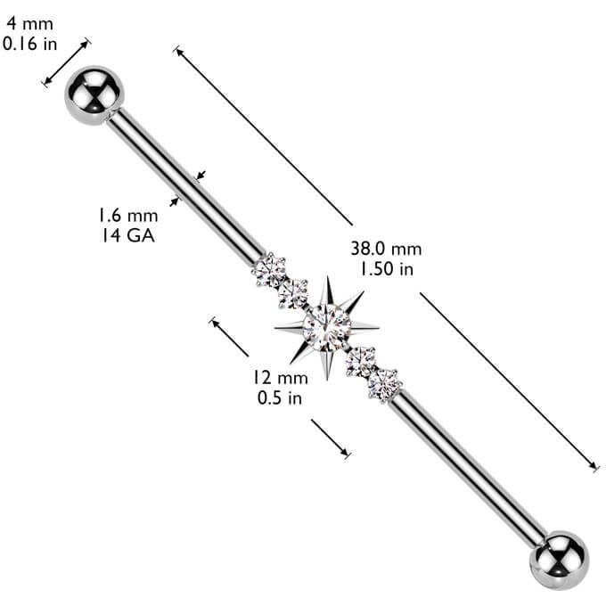 Titanium Industrial Barbell polar star zirconia Internally Threaded