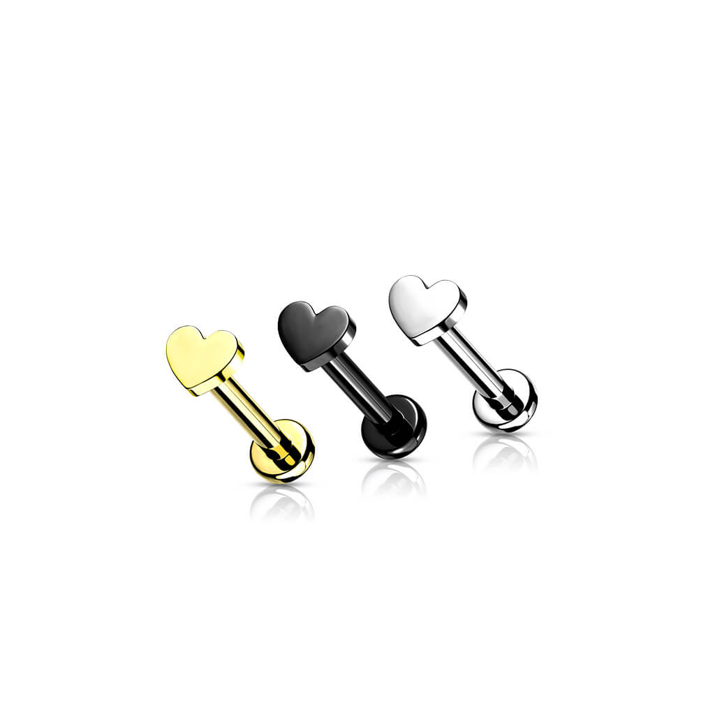 Titane Labret Cœur Plat Filetage Interne