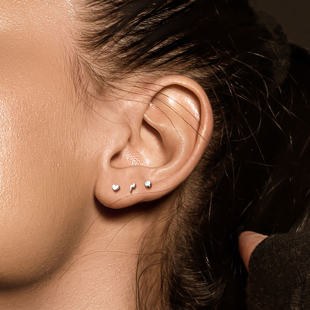 Titane Labret Cœur Plat Filetage Interne