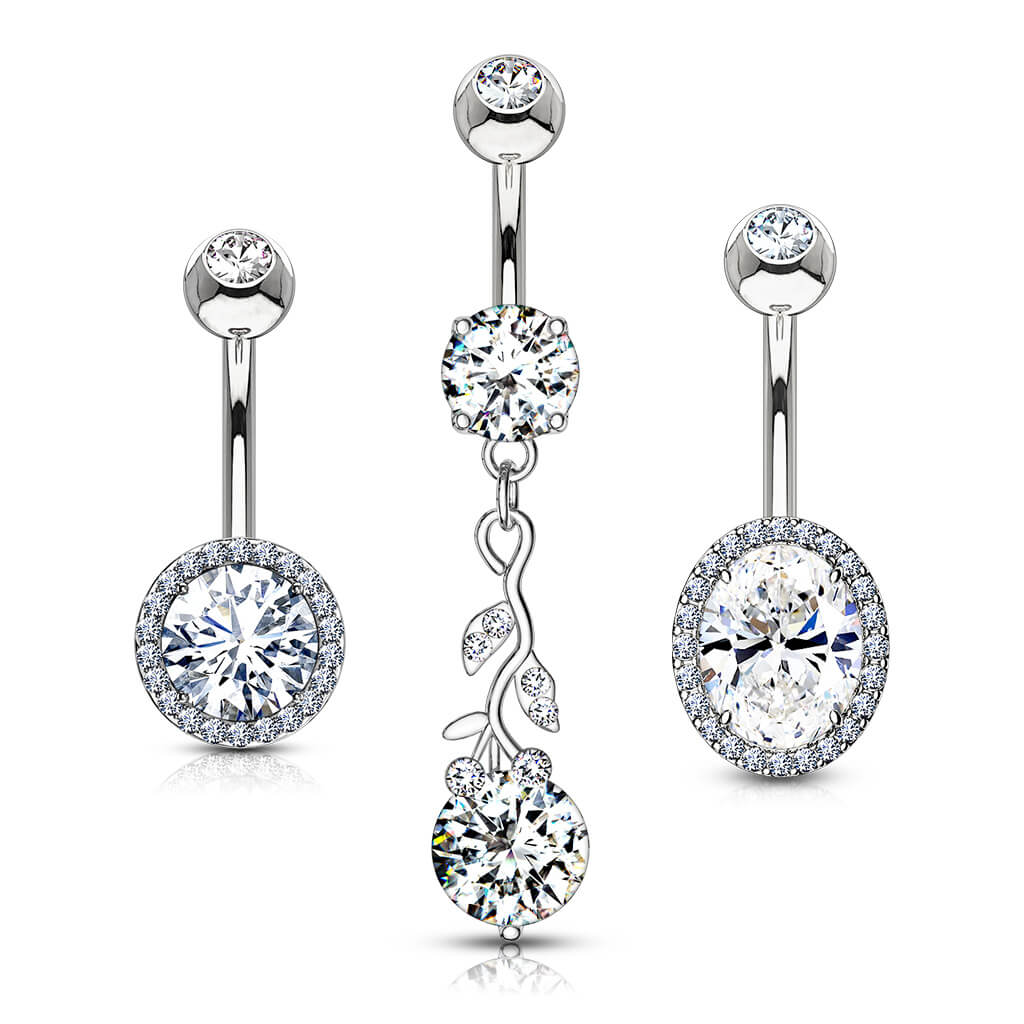 Belly Button Piercing Round Zirconia