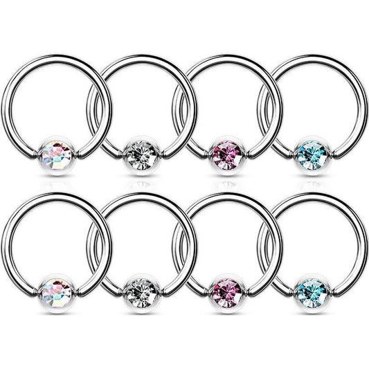 Ring Set Zirkonia Klemmkugelring
