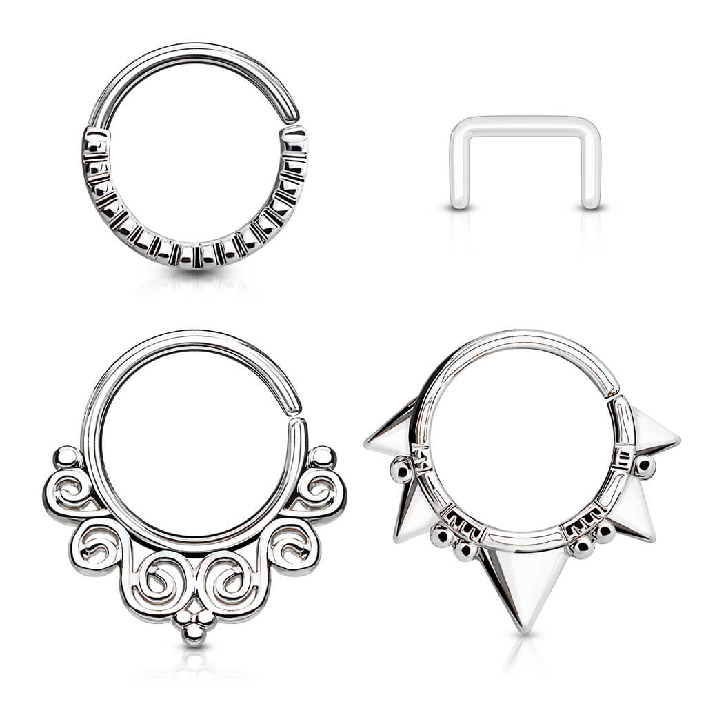Septum Piercing Set Retainer Ring Biegbar