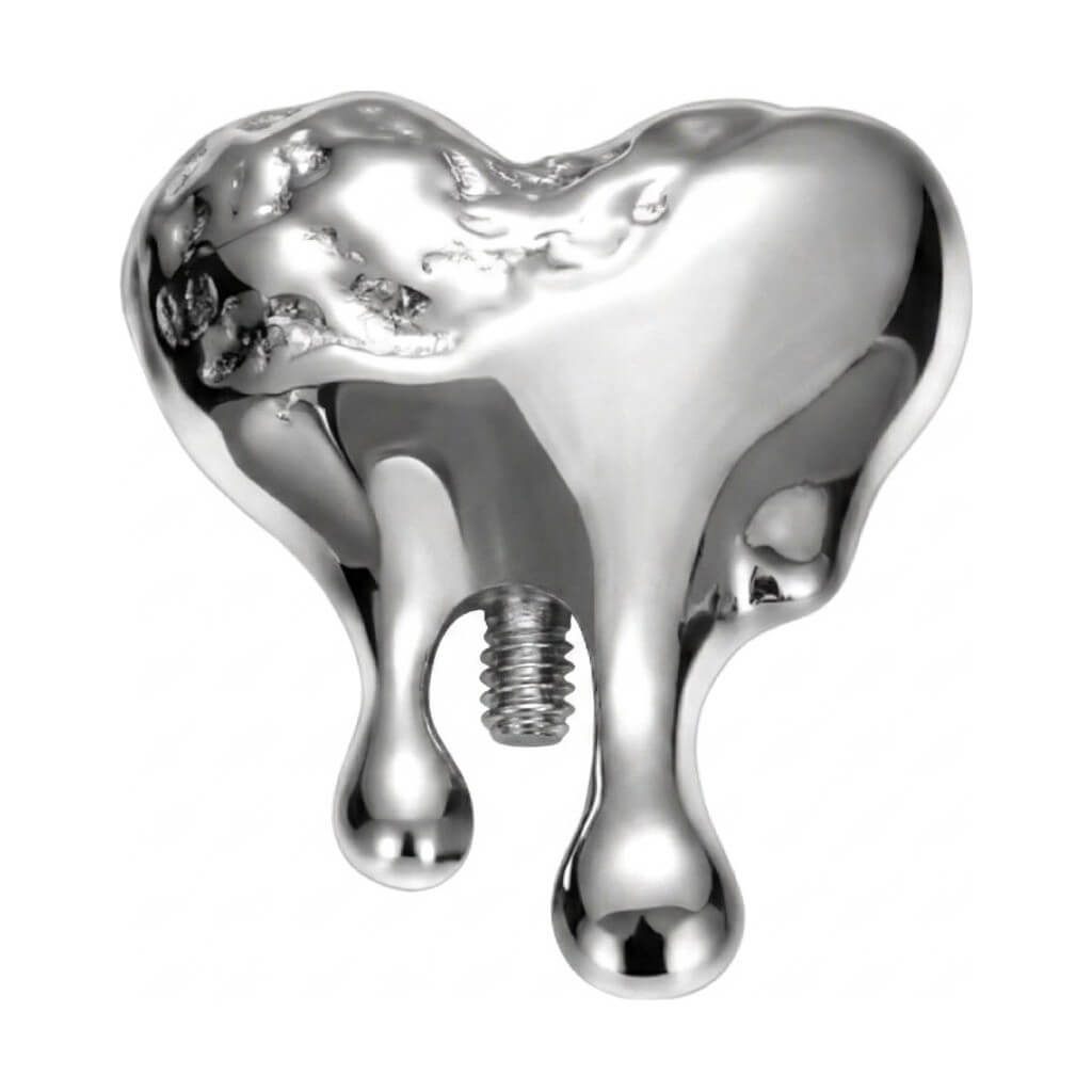 Titanium Top Liquid Dripping Heart Internally Threaded
