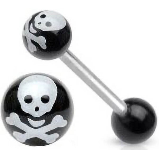 Barbell Acryl Kugel Totenkopf