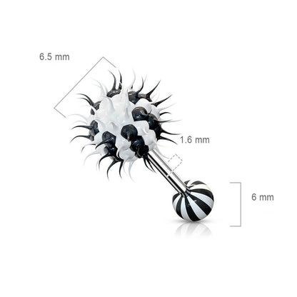 Tongue Barbell Silicon Spikey Ball