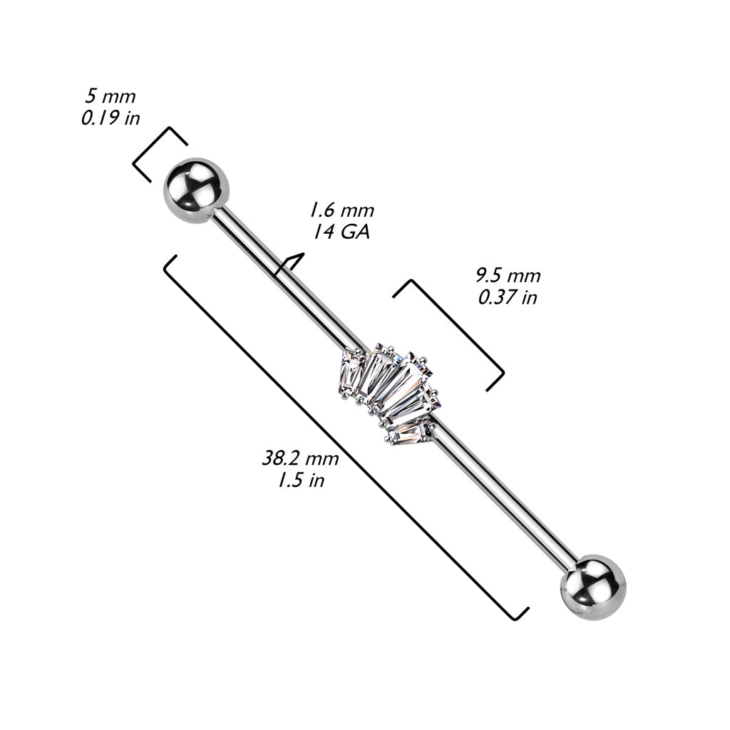 Industrial Barbell Crown Zirconia