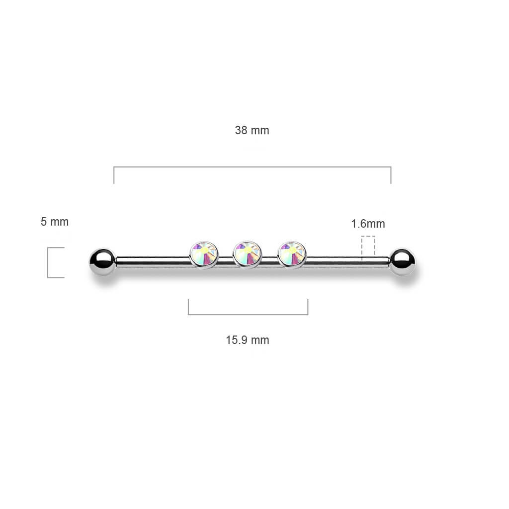 Industrial Barbell 3 Zirconia Internally Threaded