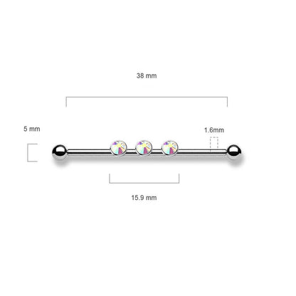 Industrial Barbell 3 Zirconia Internally Threaded