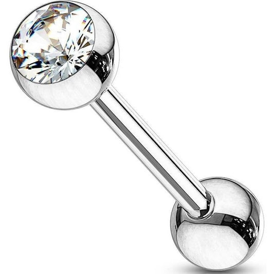 Barbell Sfera con zircone