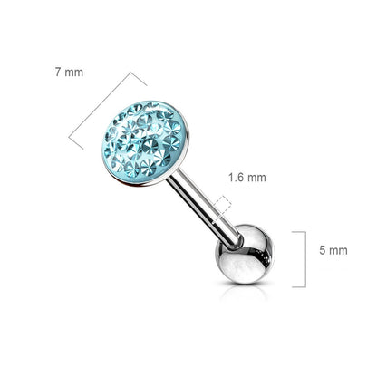 Tongue Barbell Zirconia Round