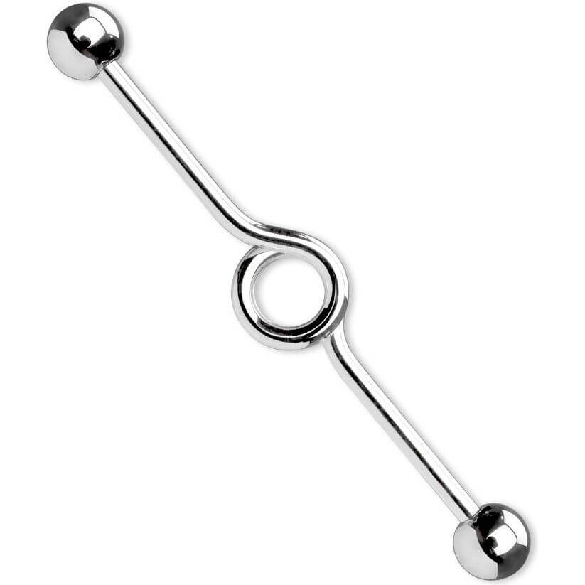 Industrial Barbell Kugel Silber Ring