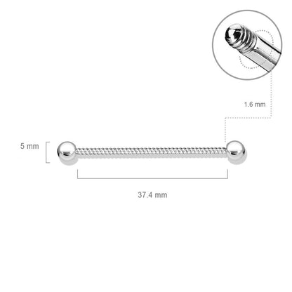 Industrial Barbell Kugel Silber Seil