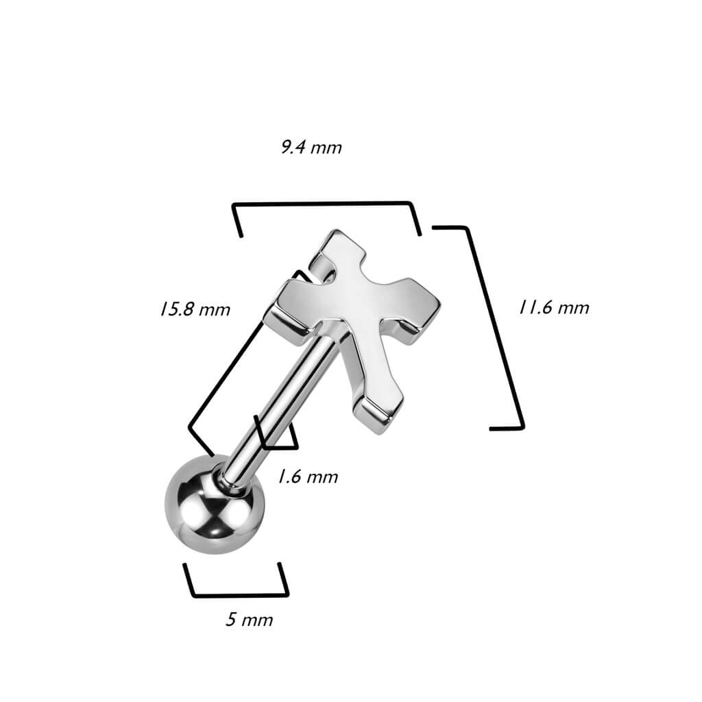 Barbell Cross Silver