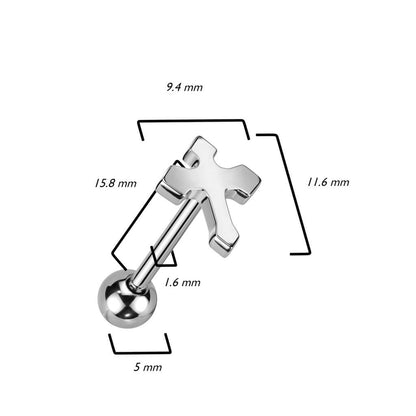 Barbell Silber Kreuz