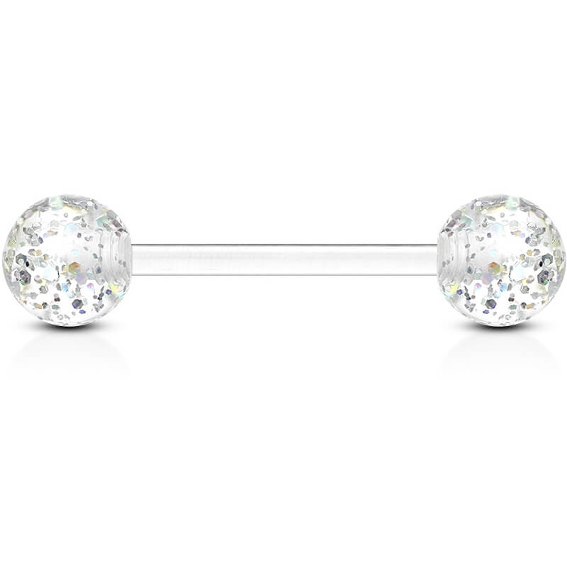 Barbell Acrylic Ultra Glitter Ball