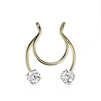 Fake Nose Piercing Horseshoe Zirconia Bendable