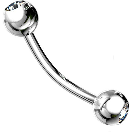 Piercing Sopracciglio Sfera d´agento con zircone