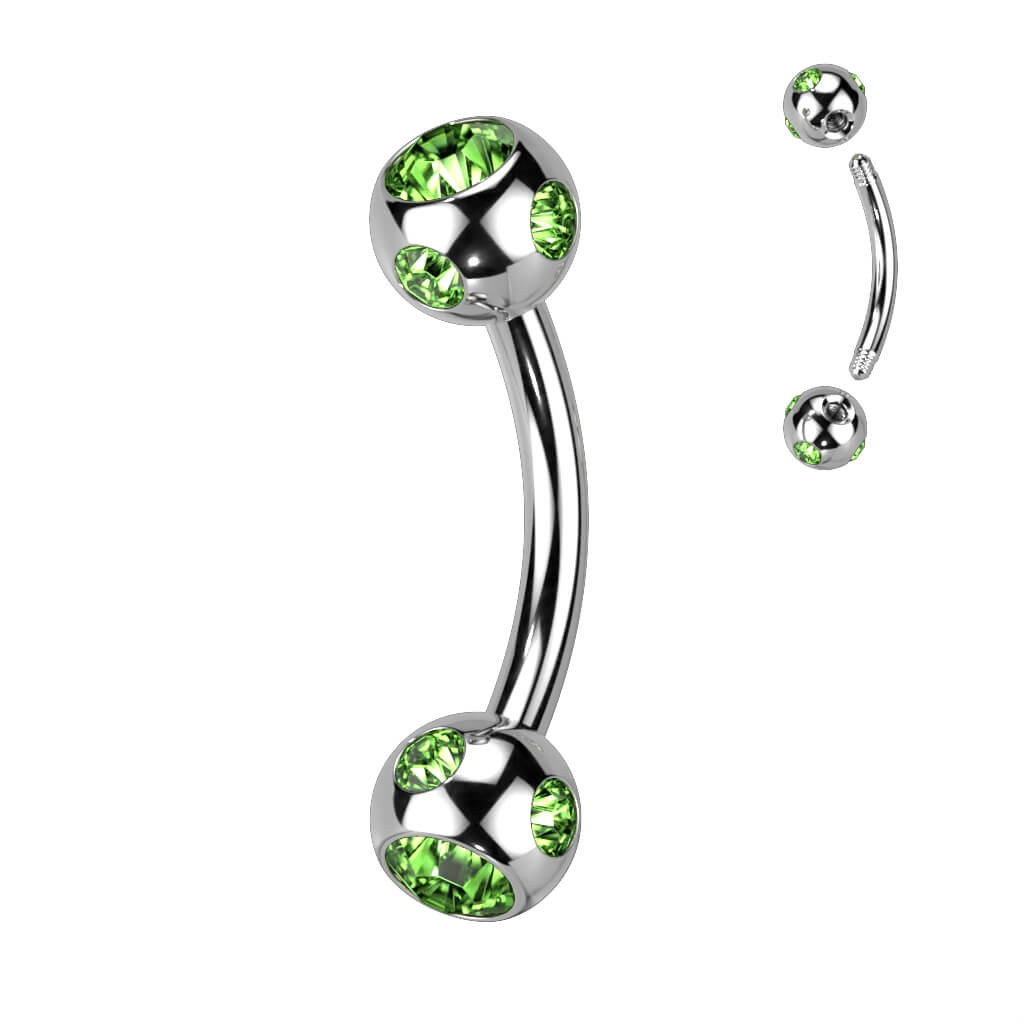 Eyebrow Piercing Ball Silver Zirconia