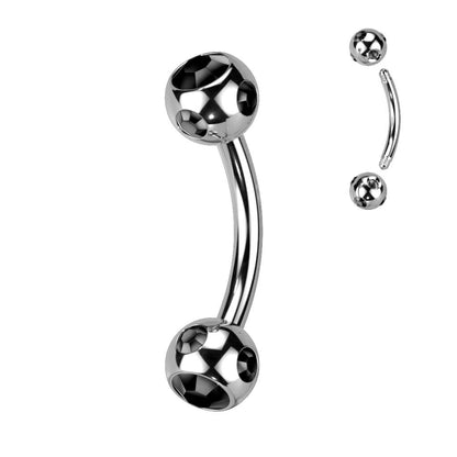 Eyebrow Piercing Ball Silver Zirconia