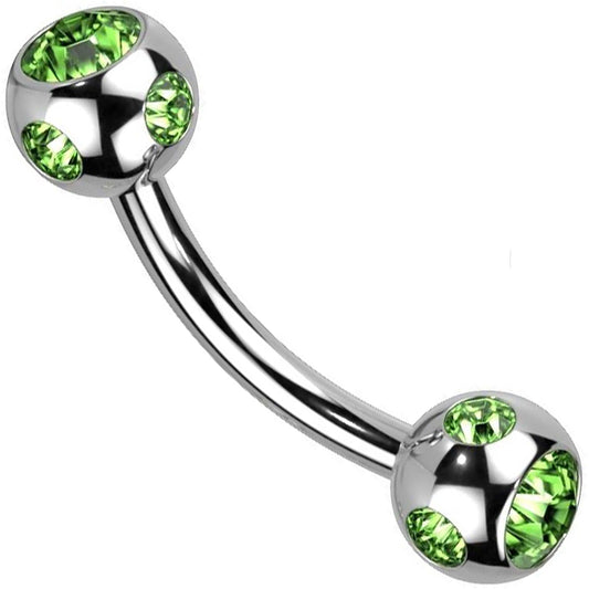 Eyebrow Piercing Ball Silver Zirconia