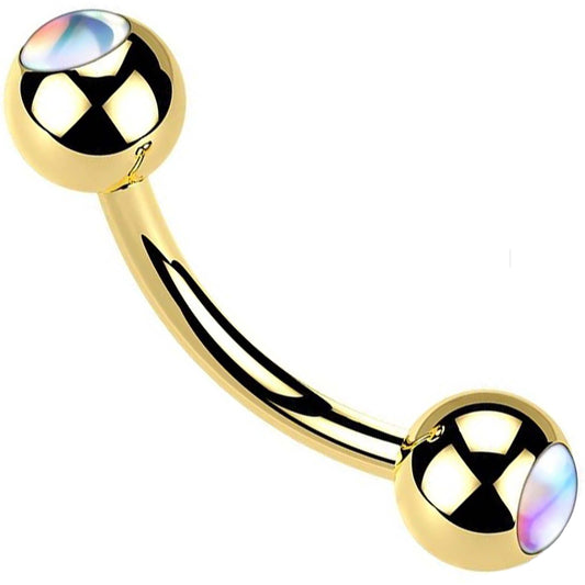 Eyebrow Piercing Ball Illumination Synthetic Stone