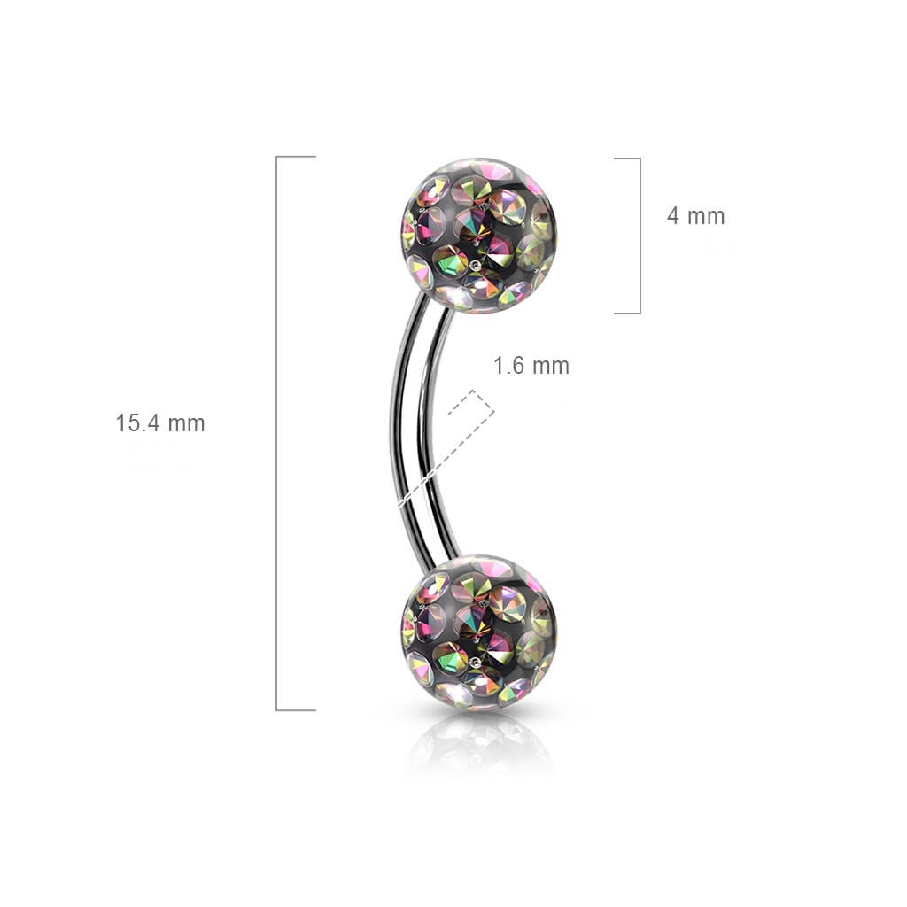 Eyebrow Piercing Ball Zirconia Internally Threaded