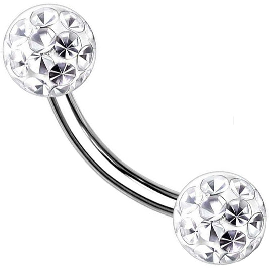 Eyebrow Piercing Ball Zirconia Internally Threaded